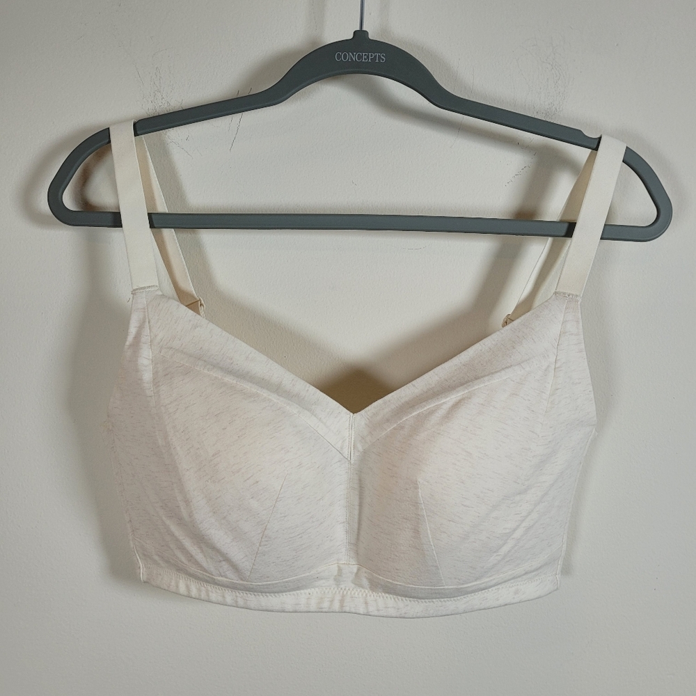 Understance Women Bras Cotton Cup Size 36DD Un-wired Ivory NWT
